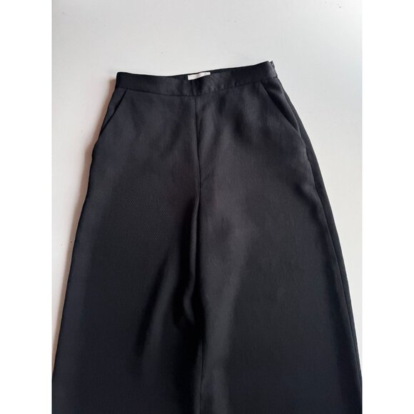 Aritzia WILFRED Lalemant Black Basketweave Wide Leg Culottes Crop Pants, Size 6A - Picture 2 of 11